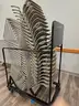 lot of 18 chairs with storage cart