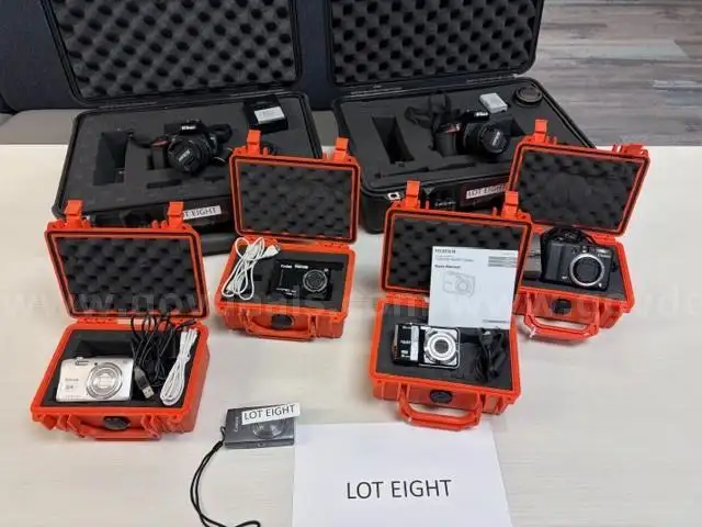 Lot 8 Cameras and Pelican Cases as Pictured
