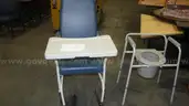 Wheelchair w/ tray bedside commode