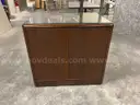 Wood Cabinet with Glass Top