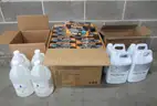 LOT OF USED POWER TOOLS, VINTAGE SILKSCREEN SIGNS, AND MISC. ITEMS
