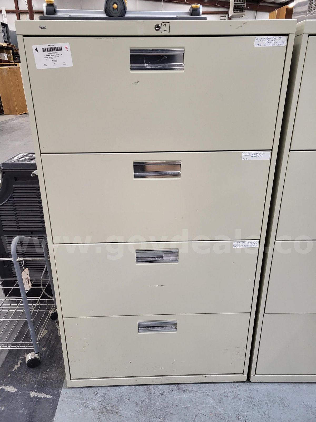 Four Drawer Metal Lateral File Cabinet Allsurplus