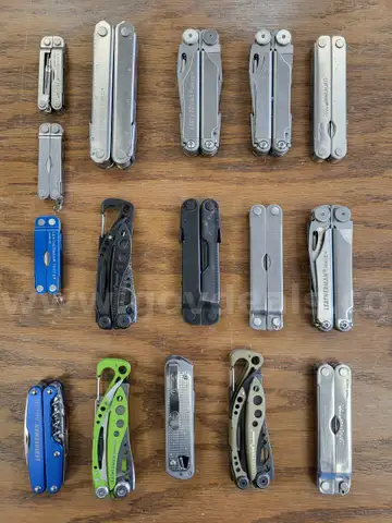 Assortment of Leatherman multitools