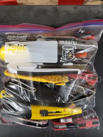 Assortment of utility knives and box cutters