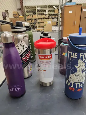 Assortment of water bottles