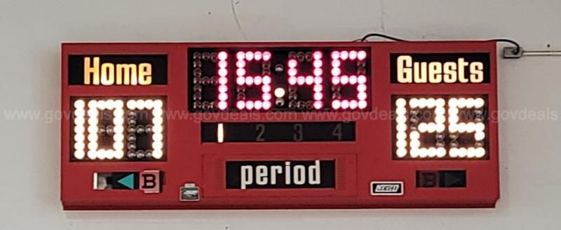 Nevco Basketball Scoreboard Model #2400 W/ Controller Model MPC-5 Lot 1 ...