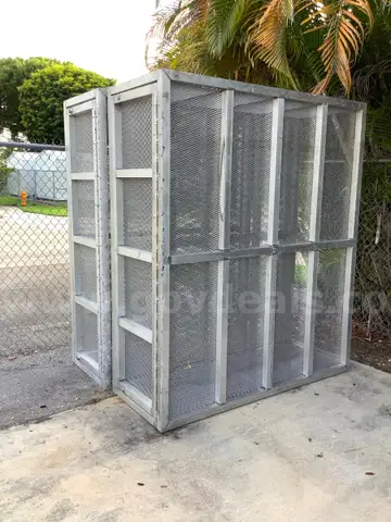 (2) outdoor storage units 70&#x22; x 26.5&#x22; x 82&#x22;