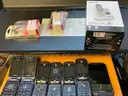 Lot of Six (6) Assorted Flip Phones, One (1) Kyocera Cell, & One New V-Tech Cordless Phone