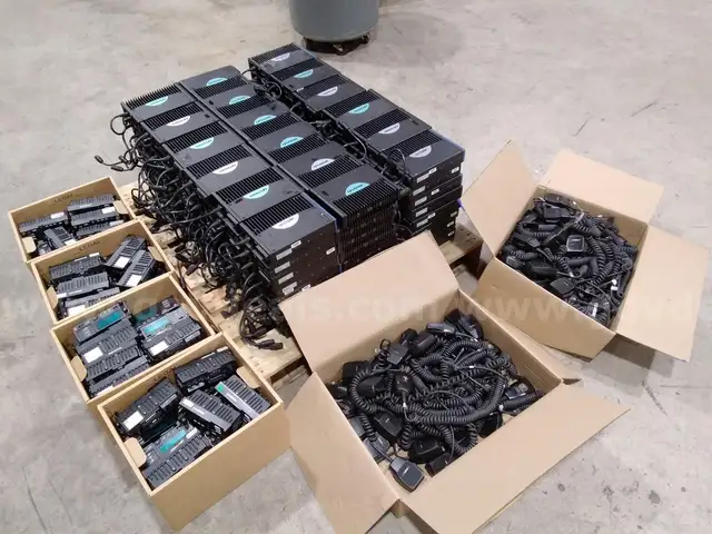 Lot of Harris and M/A-Con mobile radios and accessories.