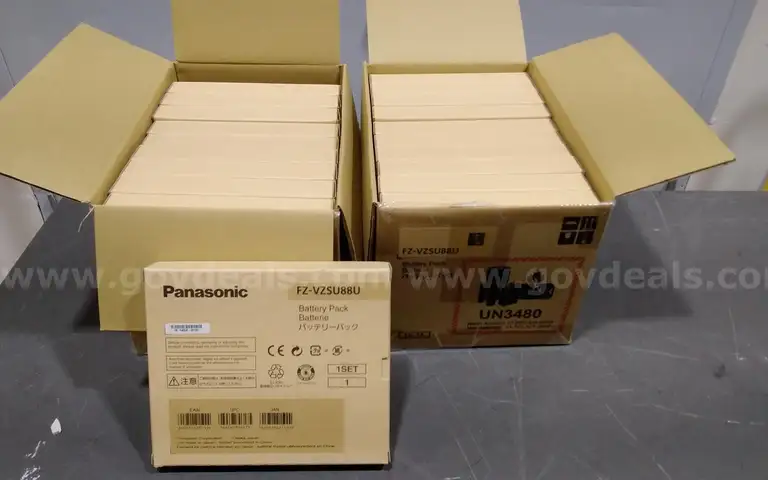 Lot of (20) Panasonic FZ-VZSU88U, battery packs. New and unused.