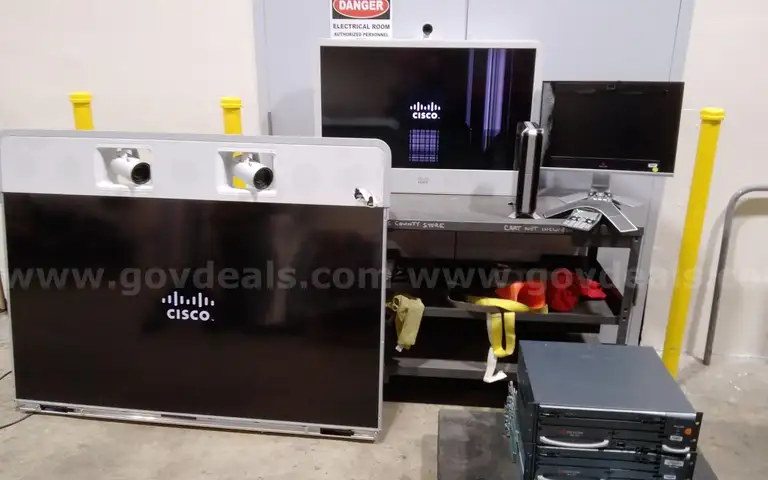 Lot of polycom ip conference equipment.