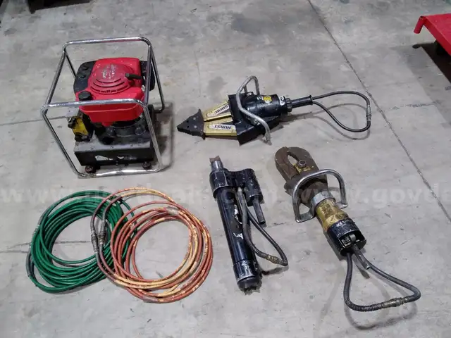 Lot of HURST firefighting equipment.