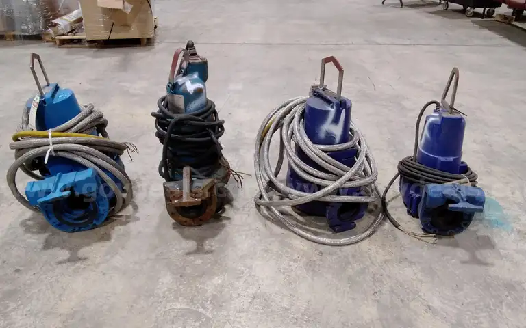 Lot of (4) Submersible wastewater pumps.
