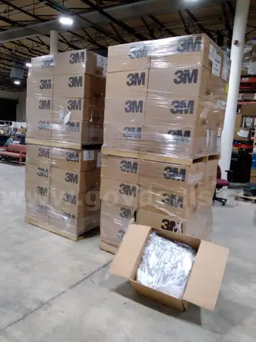 One lot of 4 pallets. 3M Aura 9250+ Particulate respirator N95 NIOS masks. expired 9/25.  New and unused. PIOD supply