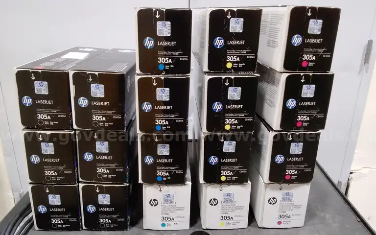 Lot of (18) HP 305A toners. All new and unused, All expired.