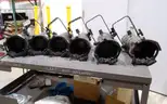Lot of (6) ETC source four JR Ellipsoidal series light stage theater lighting. 25 degree-50 degree