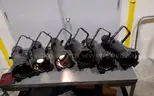 Lot of (6) ETC source four JR Ellipsoidal series light stage theater lighting. 25 degree-50 degree
