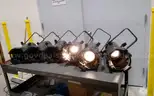 Lot of (6) ETC source four JR Ellipsoidal series light stage theater lighting. 25 degree-50 degree