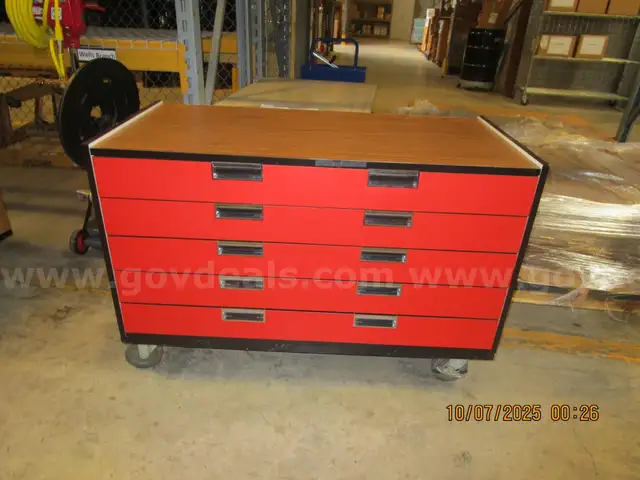 4 Drawer Rolling Cart  48 x 23 x 26