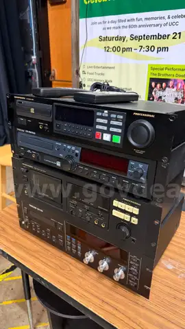 Variety of audio equipment. Some items are analog audio.