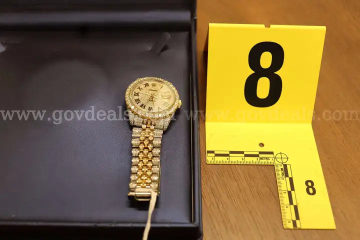 Gold in Color watch with Clear Stones-Rolex