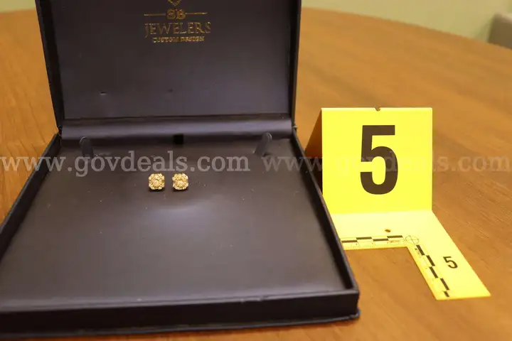 gold in color earrings with clear stones