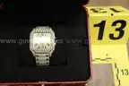 "Iced Out" Cartier Santos watch
