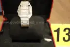"Iced Out" Cartier Santos watch