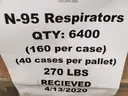 1 Pallet 40 Cases of N95 8210 Face Masks*expired