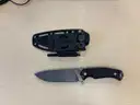 six fixed blade knives w/ case