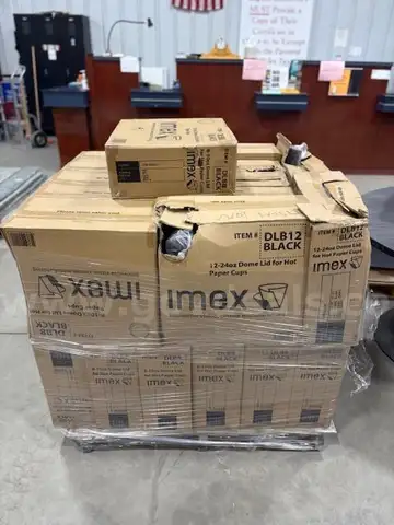 pallet of cup LIDS