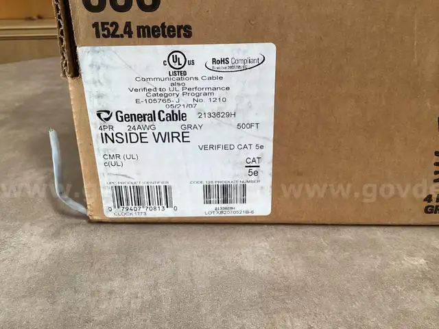 Partial Spool of Cat  5 E Wire(Length is Unknown)