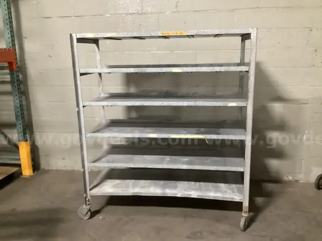Rolling Galvanized Metal Shelf.