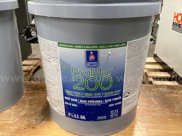 Partial 5 Gallon Bucket of Sherwin Williams Paint, Color # 7046 &#x22;Anonymous&#x22;