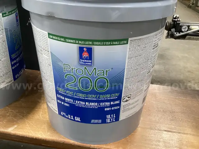 Partial 5 Gallon Bucket of Sherwin Williams Paint, Color # 6085 &#x22;Simplify Beige&#x22;