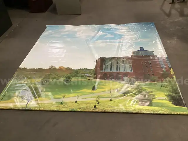 Large Vinyl Backdrop of W.T. Young Library.