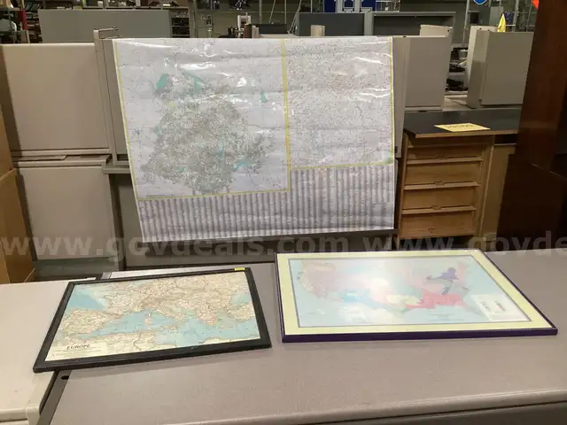 Collection of 3 - Maps. America , Europe , Lexington Kentucky.