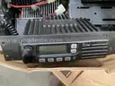 Box containing 8 -  Mounted 2 - Way Radios and 1 - Desk Top