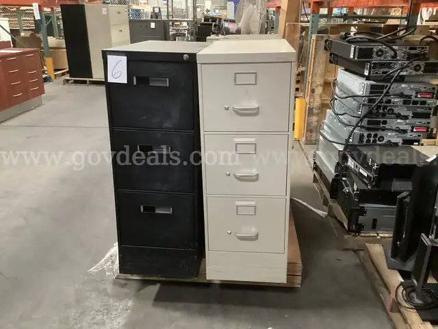 4 - 3 Drawer Filing Cabinets.