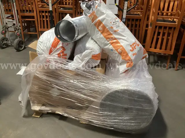 Pallet of Duct Work and a Roll of Reflectix(48" Wide, Length Unknown))