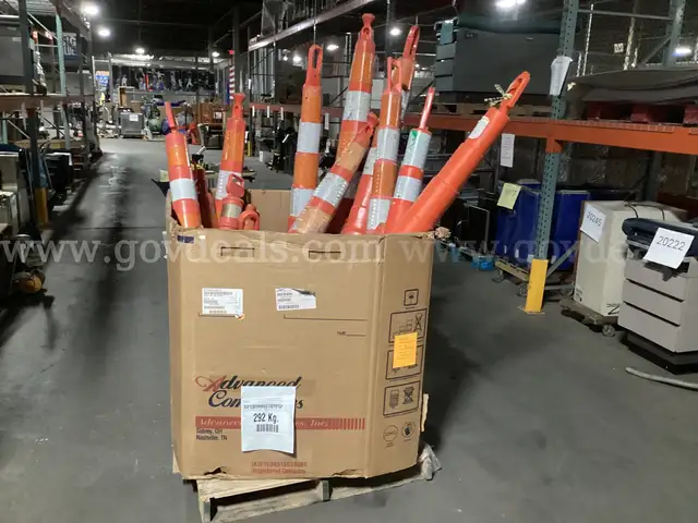 Gaylord of Traffic Cones. (No Bottom Weights)