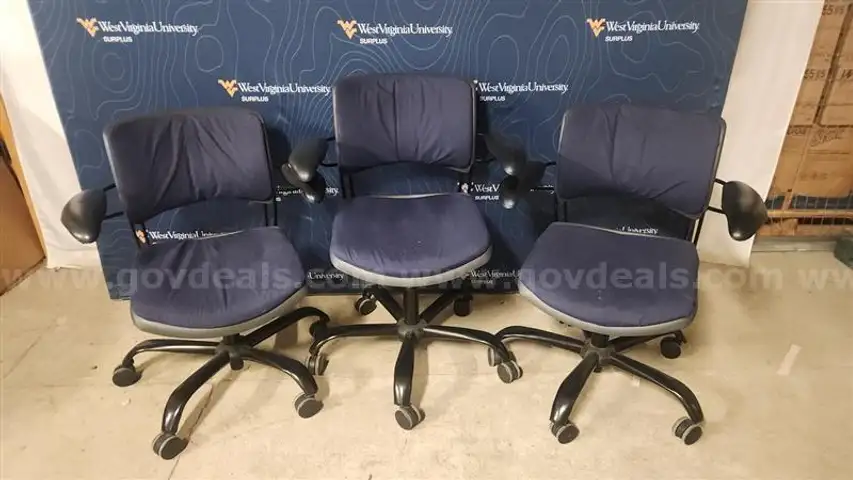 3 matching rolling chairs