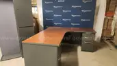 L Shape Desk w/overhead cabinet and light