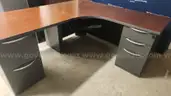 L Shape Desk w/overhead cabinet and light