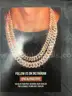 14kt white gold cuban link diamond necklace