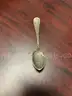 Silver belt buckles, silver spoons and ring