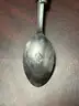 Silver belt buckles, silver spoons and ring