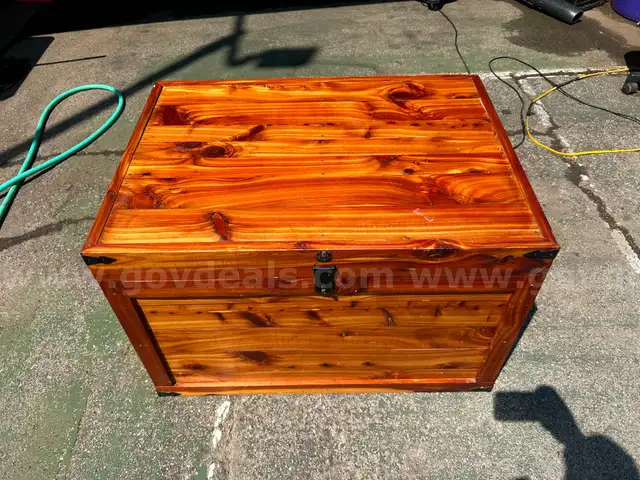 Custom Cedar wood USCG military trunk