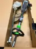 EGO push mower, chainsaw, weed trimmer, batteries and charging stations combo