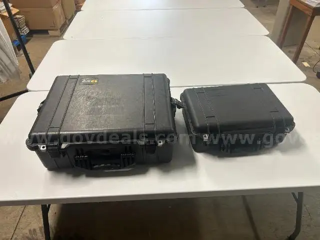 Lot of 2 Pelican hard sided, padded travel cases